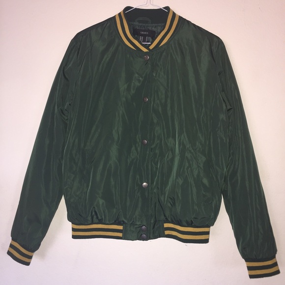 NWOT green silky bomber jacket - Picture 2 of 4