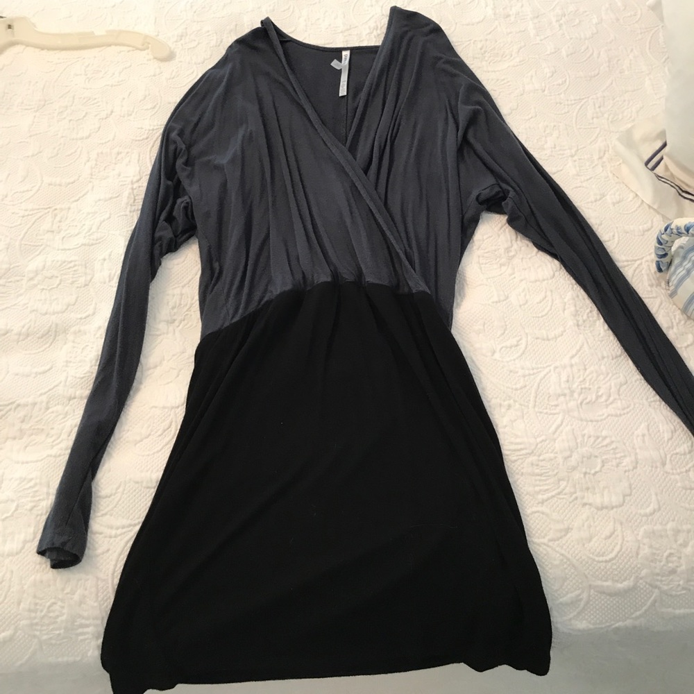 Grey and Black (Small) Long-sleeve Dress