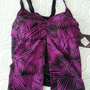 18W Tankini Top ONLY in Purple and Black
