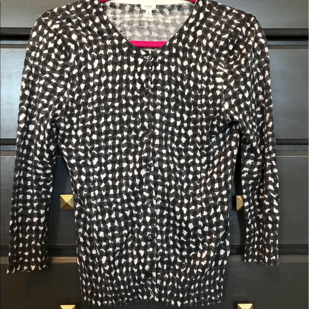 Grey and cream JCREW cardigan