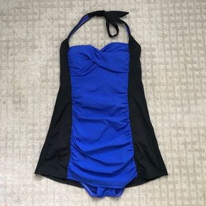 spanx halter swimsuit.
