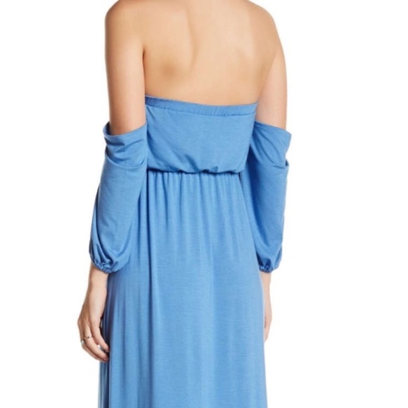 Go Couture Blue Off The Shoulder Maxi Dress - Picture 3 of 3