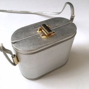 Topshop Silver Metallic Mini Crossbody Bag