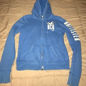Blue Hollister zipper up hoodie