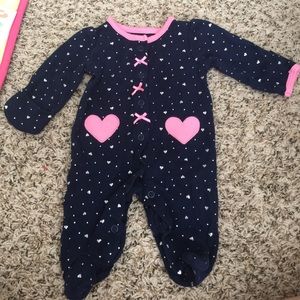 Newborn footie pjs with optional hand covers