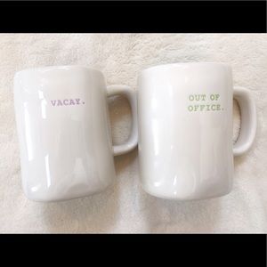 Rae Dunn mugs out of office vacay Magenta