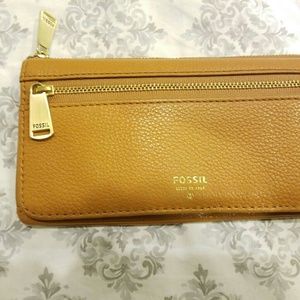 Authentic Fossil leather clutch