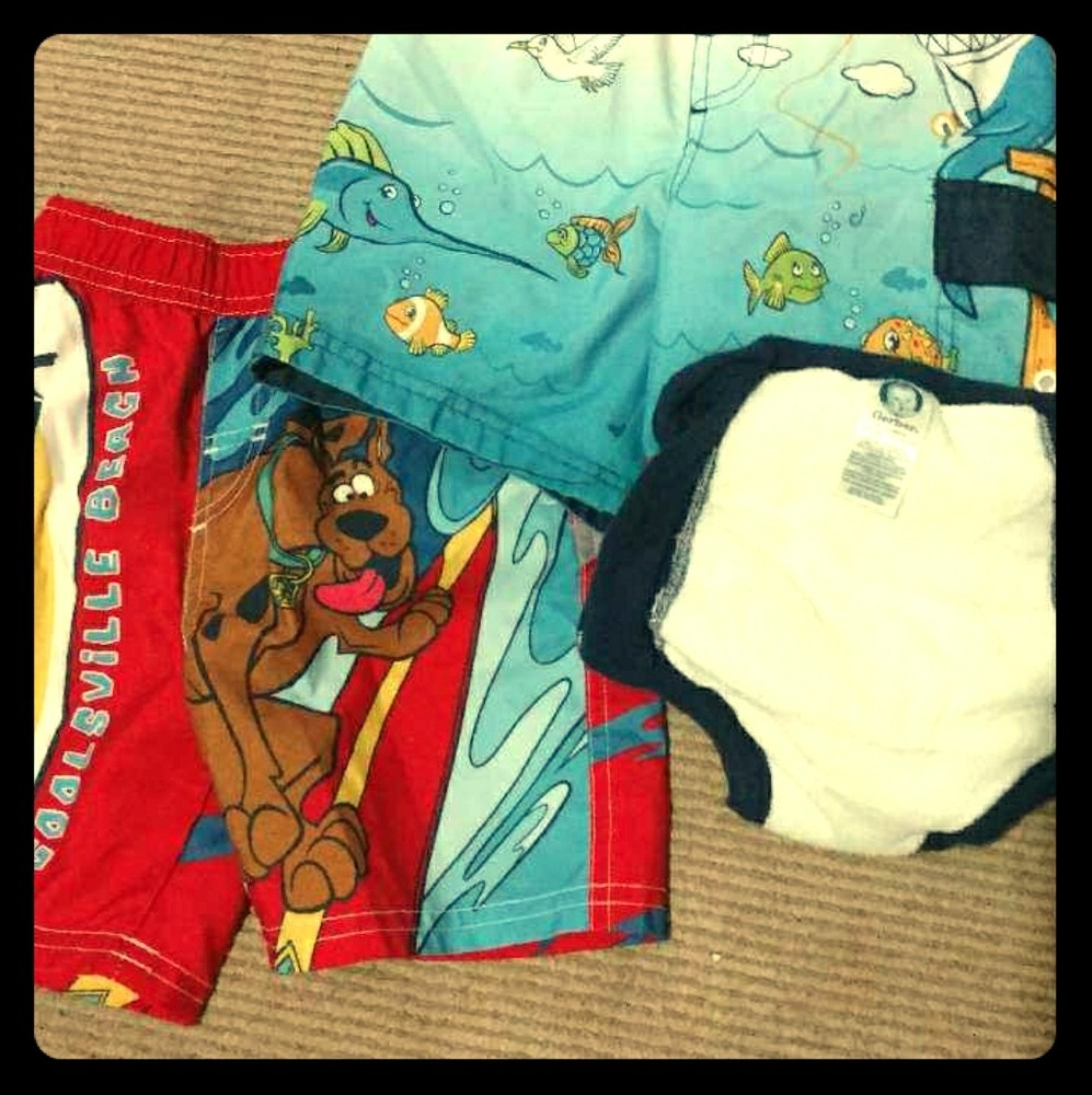 Three boys swim shorts