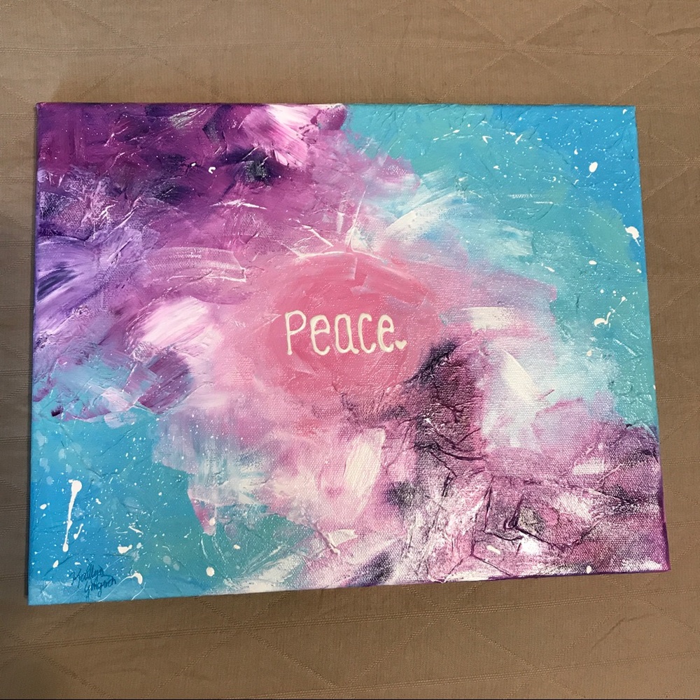 Handmade PEACE canvas
