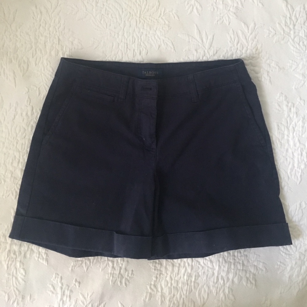 Talbots navy blue chino shorts