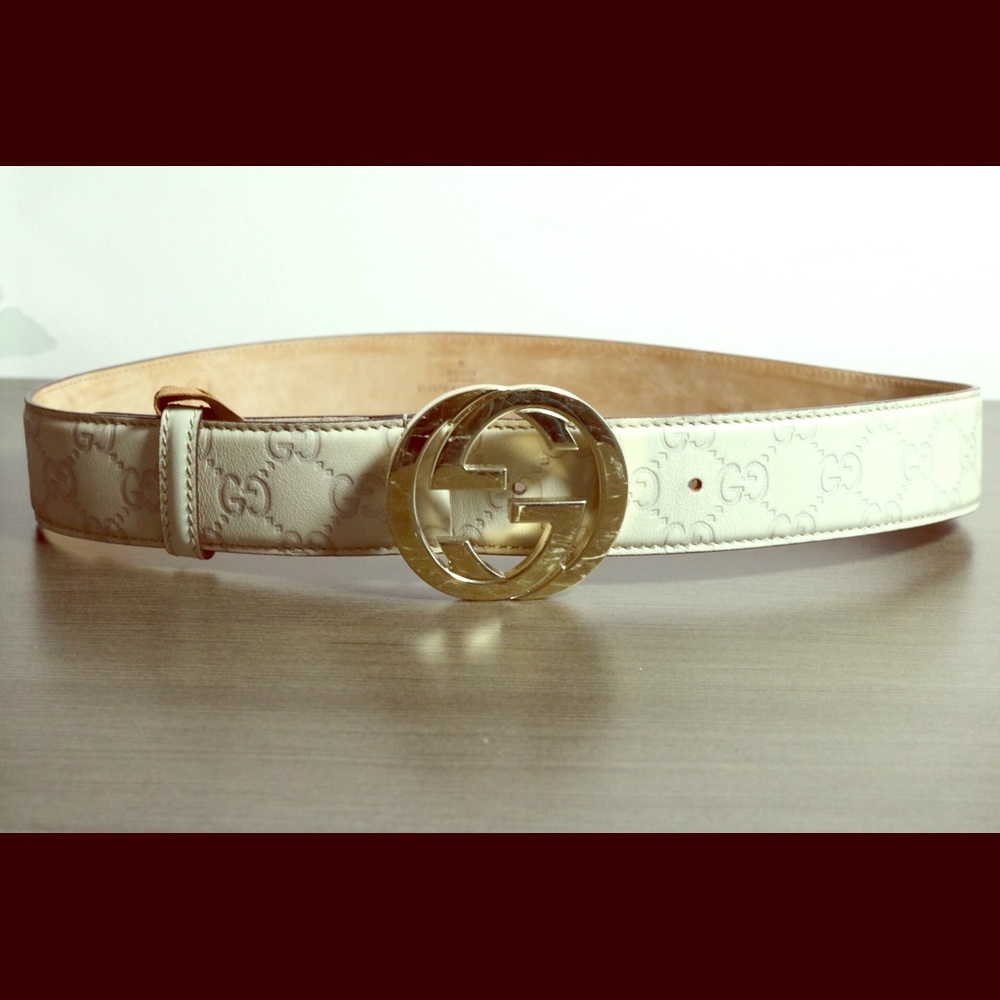 Signature Leather Tan Gucci Belt