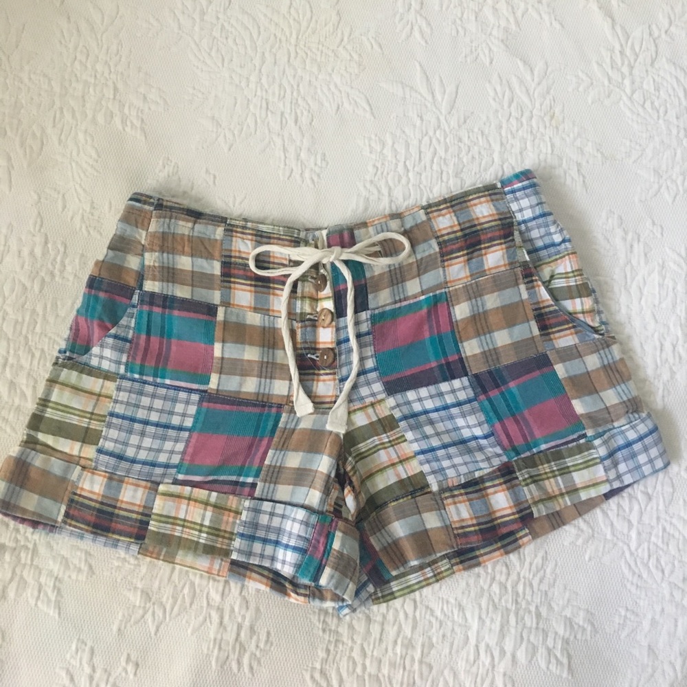 Patchwork madras shorts