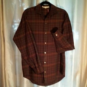 Perry Ellis 100percent cotton brown plaids