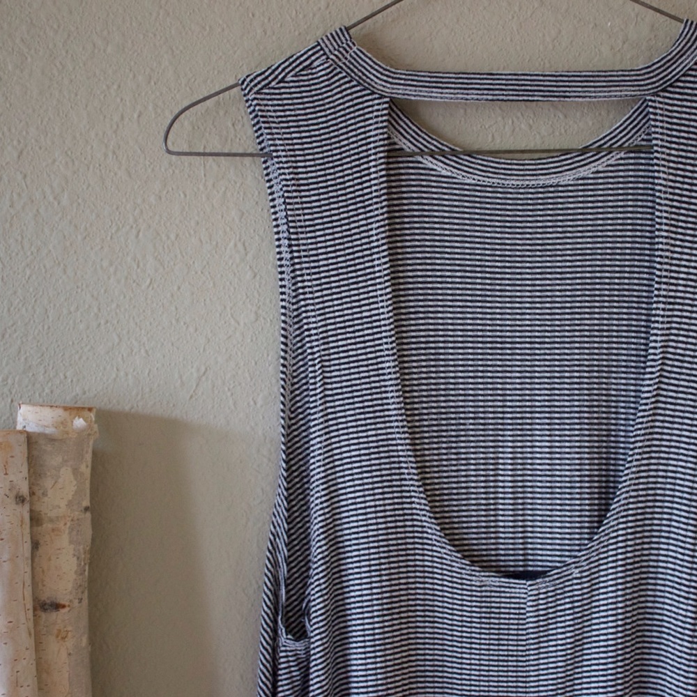 Audrey 3+1 Black/White Striped Mini Dress