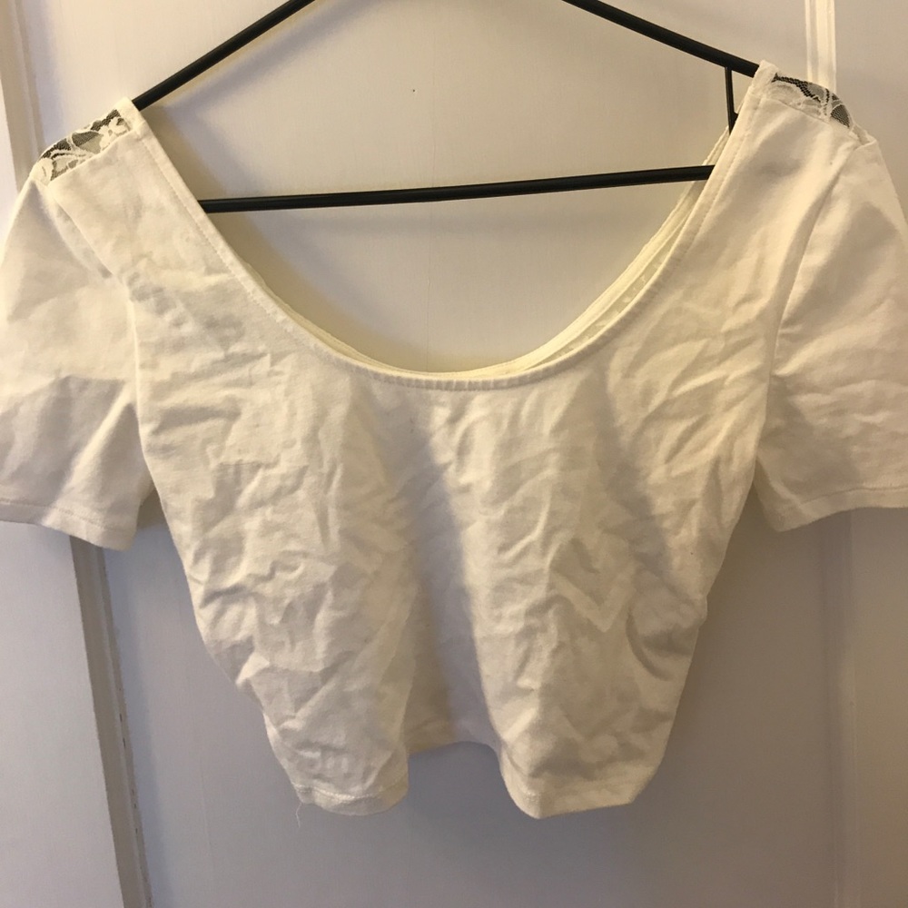 White lace forever 21 Crop Top