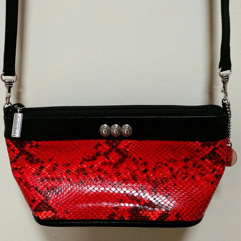 Red snakeskin vintage crossbody bag