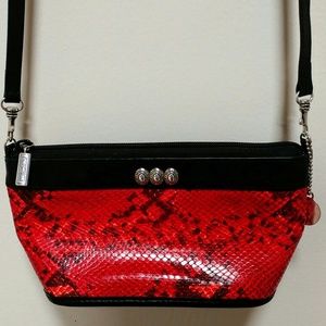 Red snakeskin vintage crossbody bag