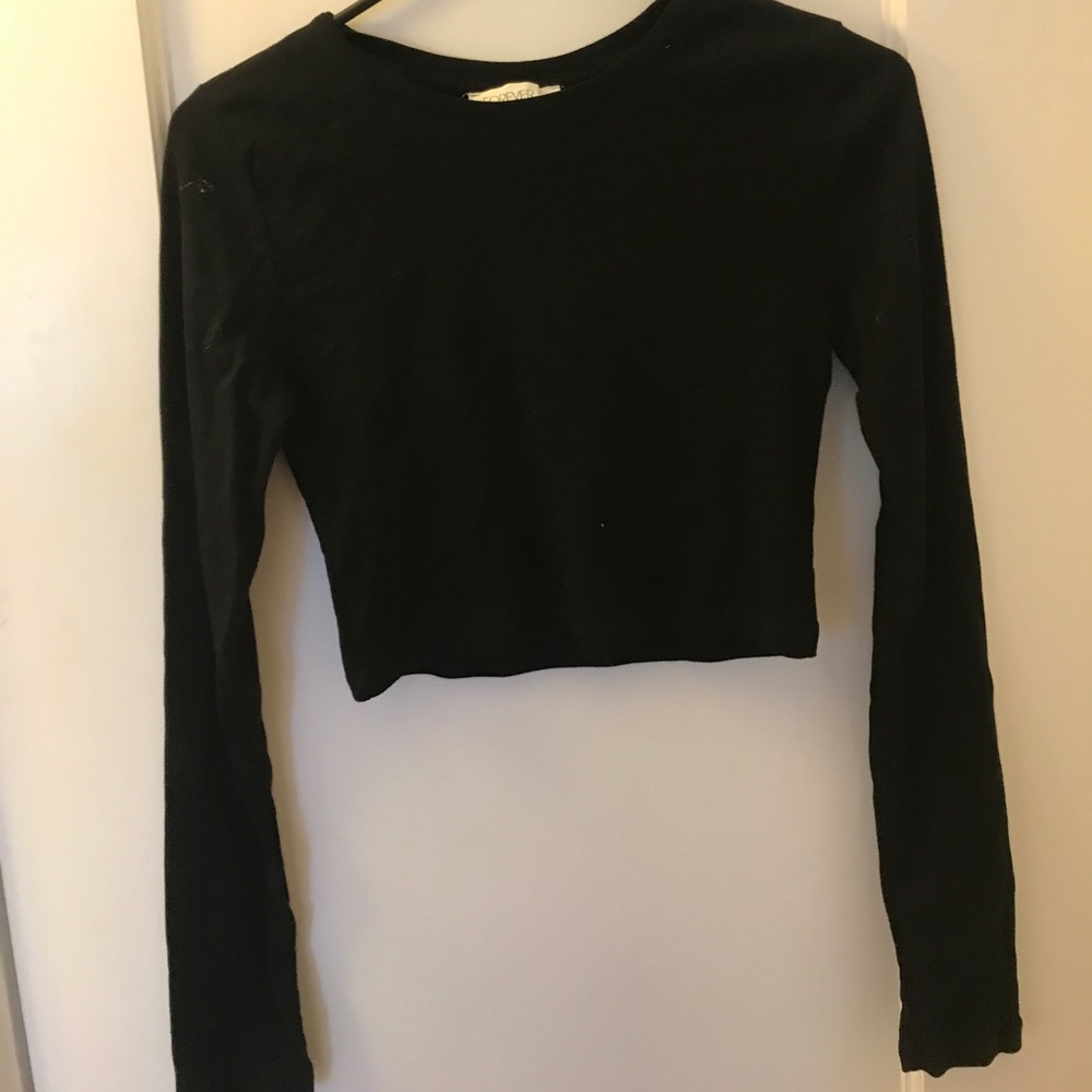 Black long sleeve Crop Top