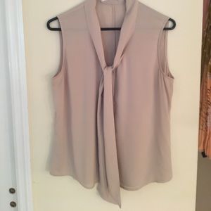 Tan Sleeveless Blouse