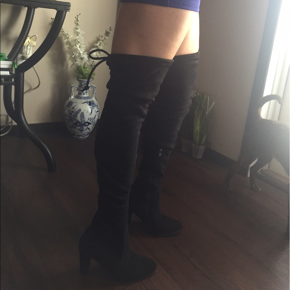Black over-the-knee boots