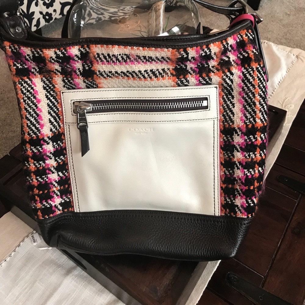 Vintage Coach Colorblock Plaid Duffel