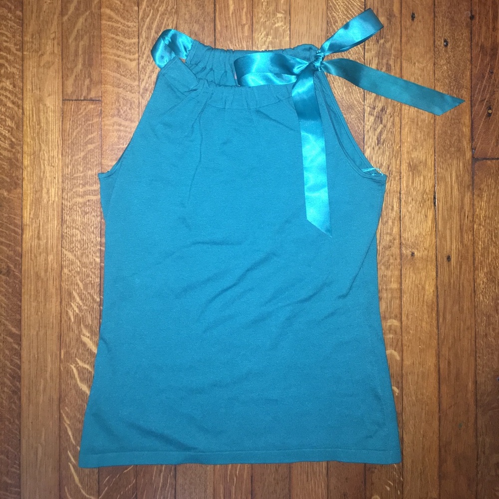Ann Taylor silk bow neck top