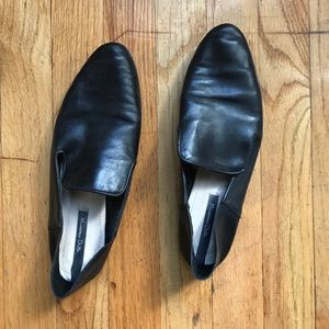 Massimo Dutti black leather loafers made n Morocco