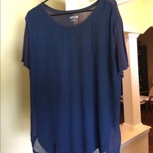 Navy sheer top