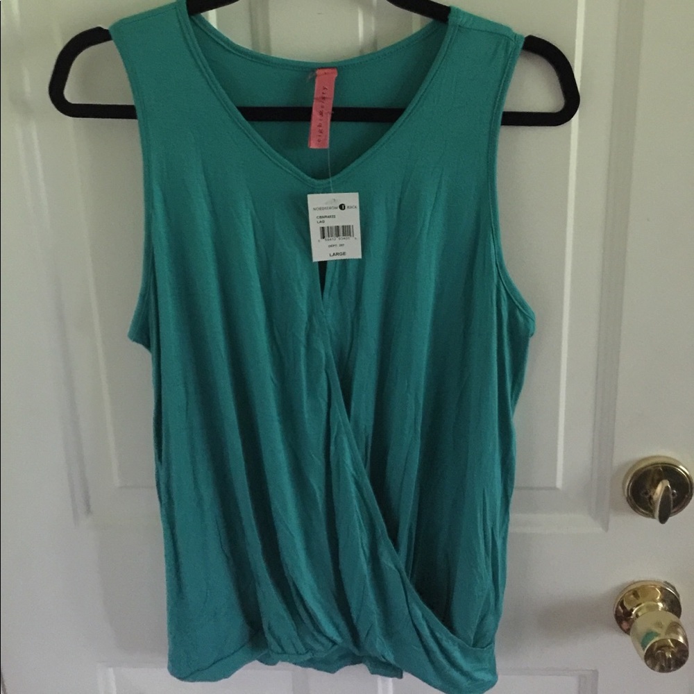 Eight Sixty Sleeveless Wrap Top Large Nordstrom's