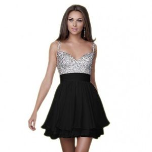 La Femme 16813 black short dress size 2