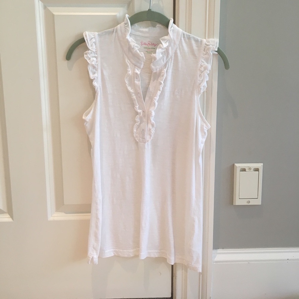 LILLY PULITZER Ruffled Button-Down Tank