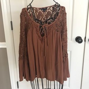 Brown American Eagle Outfitters top