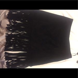 Forever 21 Black suede fringe skirt
