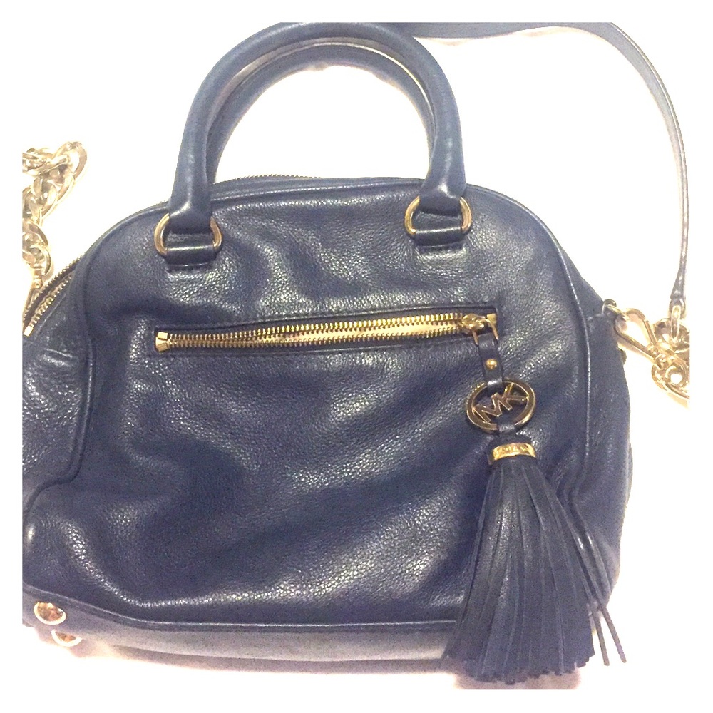 Michael Kors navy blue cross-body purse