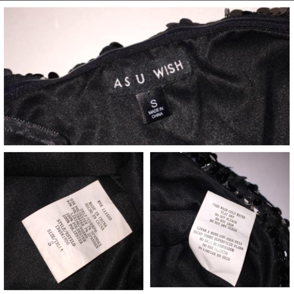 Black & Silver Sequin Strapless Dress - Picture 6 of 7