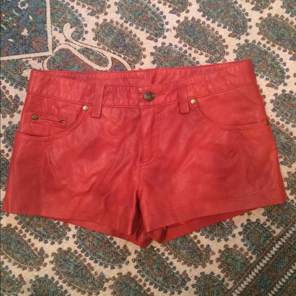 Free People leather shorts