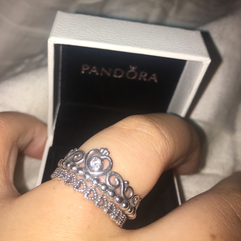 Pandora Princess Ring with receipt, box, & bag 💕