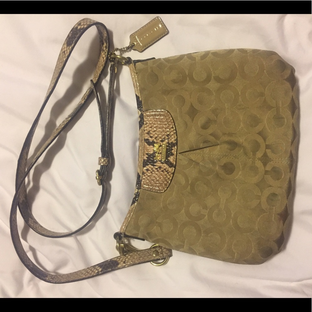 Coach beige/snakeskin crossbody