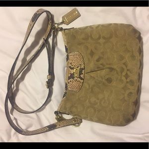 Coach beige/snakeskin crossbody