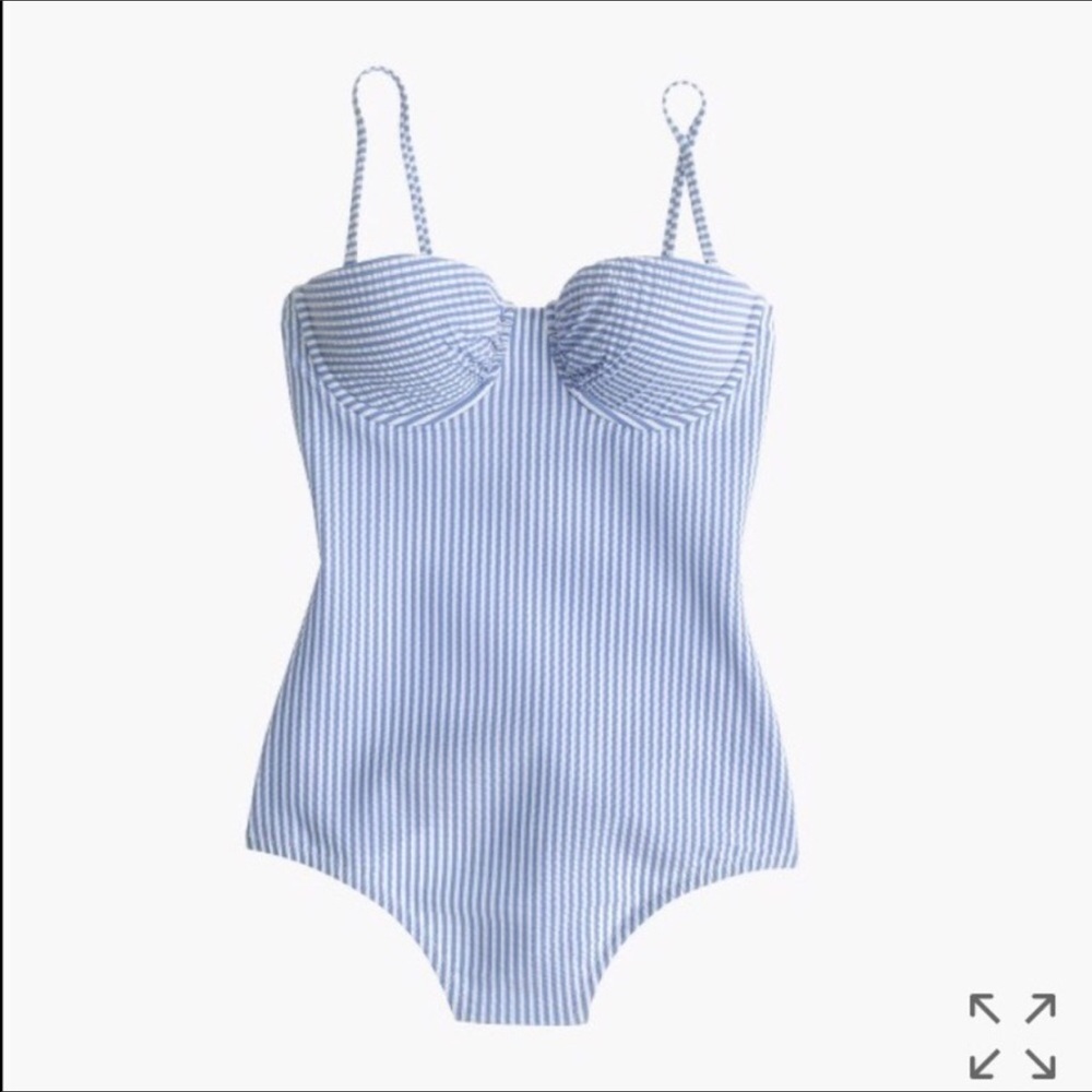 NWT JCrew Seersucker Bathing Suit