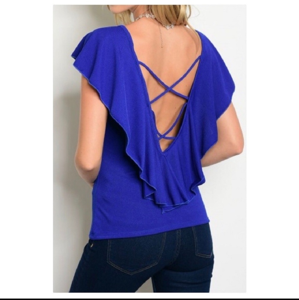 Royal Blue Criss Cross Back Top