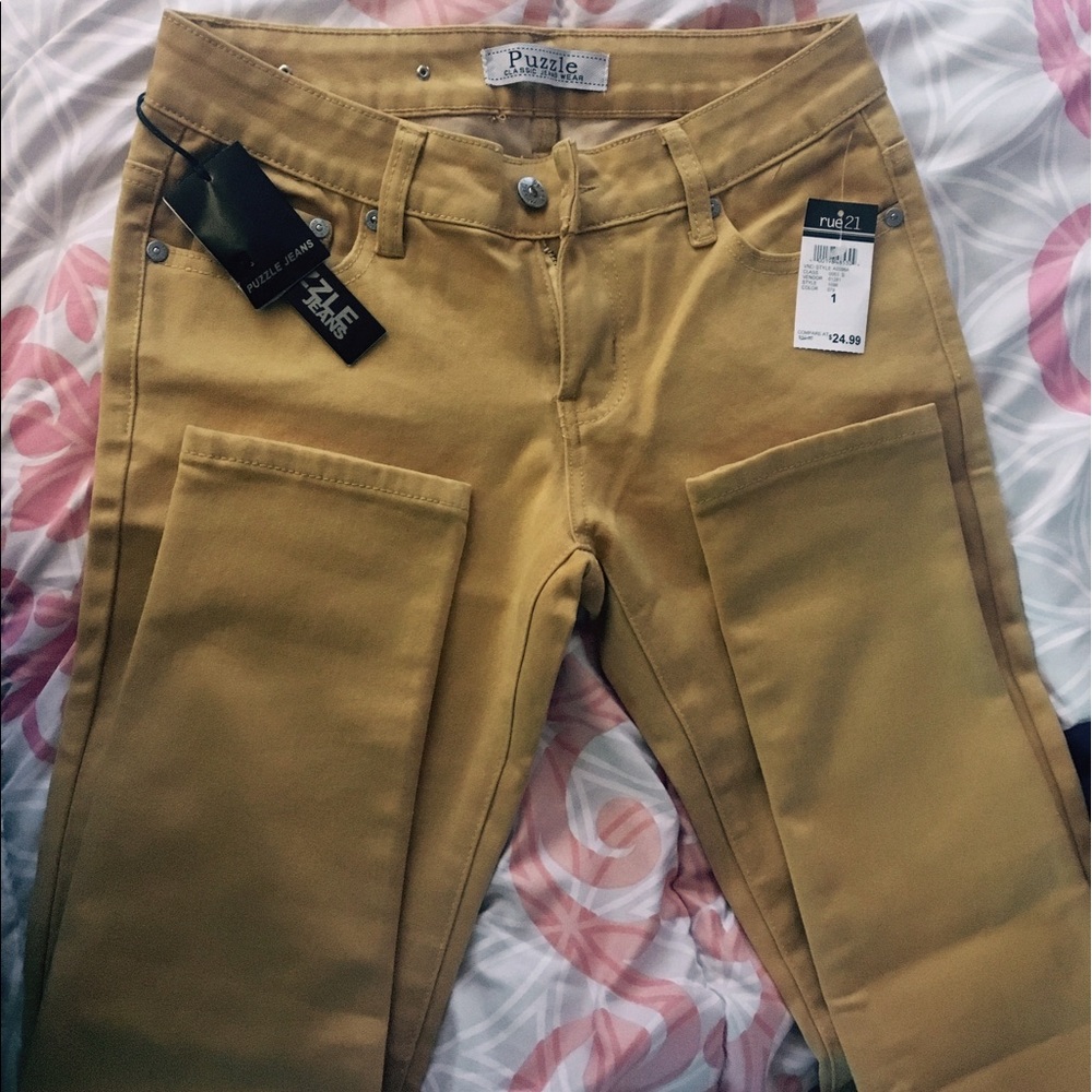 Puzzle brand colored skinny jeans