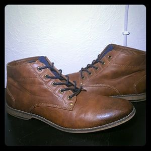 H&M brown & blue rustic boots 10.5
