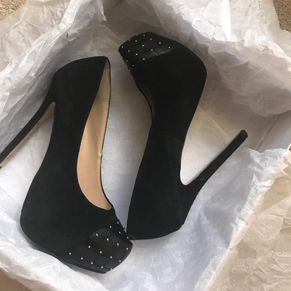 Steve Madden KLOVE black suede platform 👠 - Picture 2 of 4