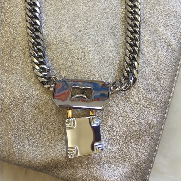 Rebecca Minkoff Pyramid Lock Charm Chain Necklace - Picture 6 of 8