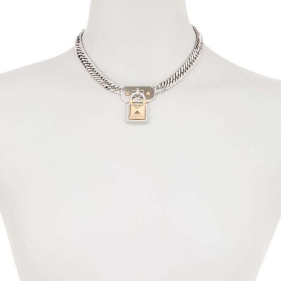 Rebecca Minkoff Pyramid Lock Charm Chain Necklace - Picture 8 of 8