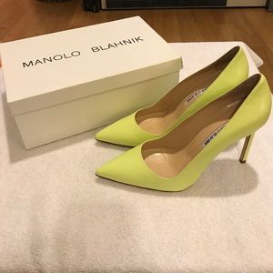 Brand New Lime Kid Manolo Blahnik Pumps