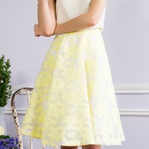 NWT Francesca's Yellow Midi Skirt