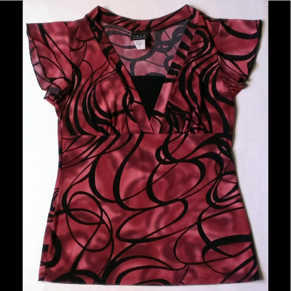Red and Black Swirl Blouse