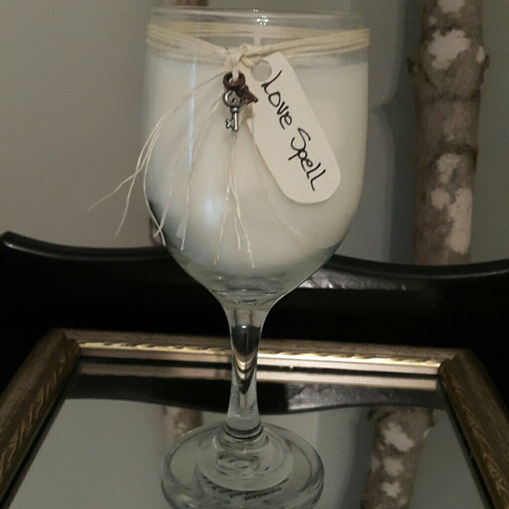 Wine Glass Soy Candle  *Lovespell